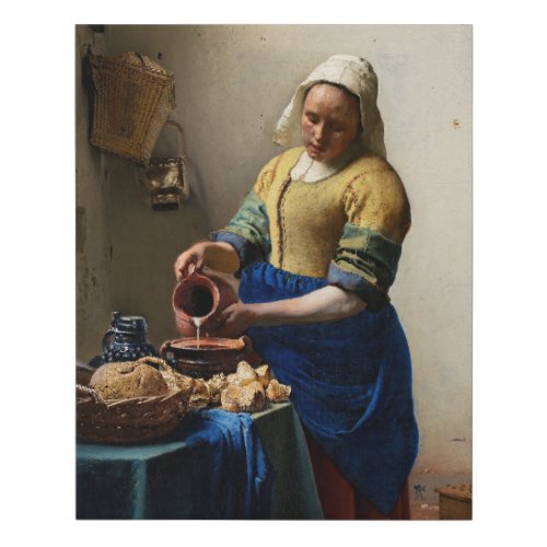 Johannes Vermeer _ The Milkmaid Faux Canvas Print