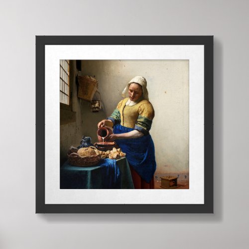 Johannes Vermeer _ The Milkmaid Framed Art
