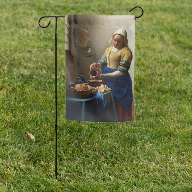 Johannes Vermeer - The Milkmaid Garden Flag (In SItu)