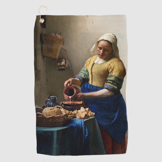 Johannes Vermeer - The Milkmaid Golf Towel (Front)