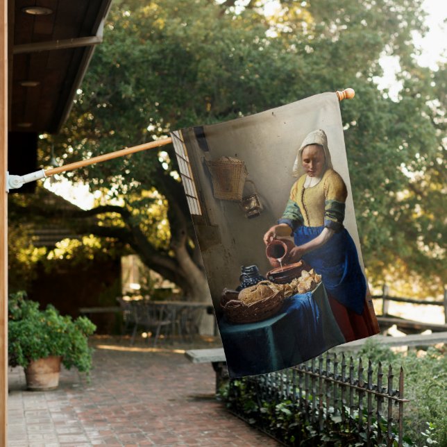 Johannes Vermeer - The Milkmaid House Flag (In SItu)