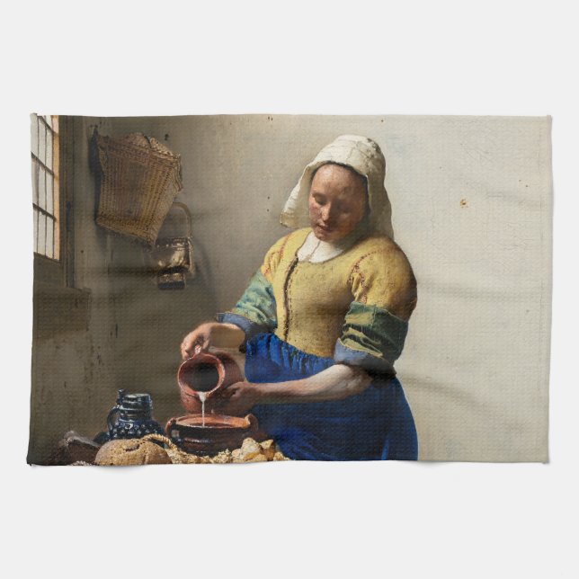 Johannes Vermeer - The Milkmaid Kitchen Towel (Horizontal)