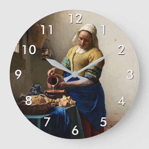 Johannes Vermeer _ The Milkmaid Large Clock