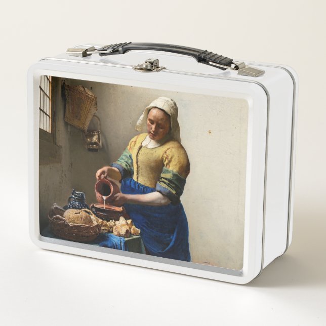 Johannes Vermeer - The Milkmaid Metal Lunch Box (Front)