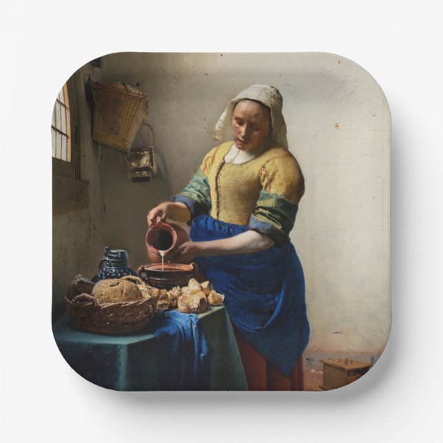 Johannes Vermeer - The Milkmaid Paper Plates (Front)