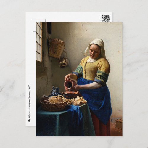 Johannes Vermeer _ The Milkmaid Postcard