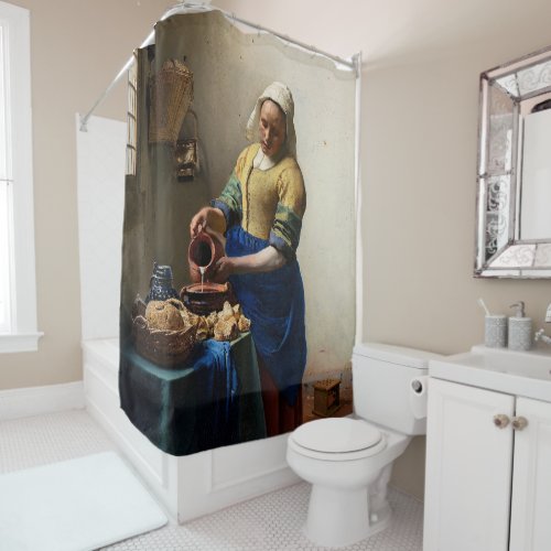 Johannes Vermeer _ The Milkmaid Shower Curtain