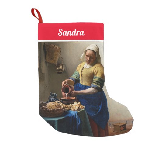 Johannes Vermeer _ The Milkmaid Small Christmas Stocking