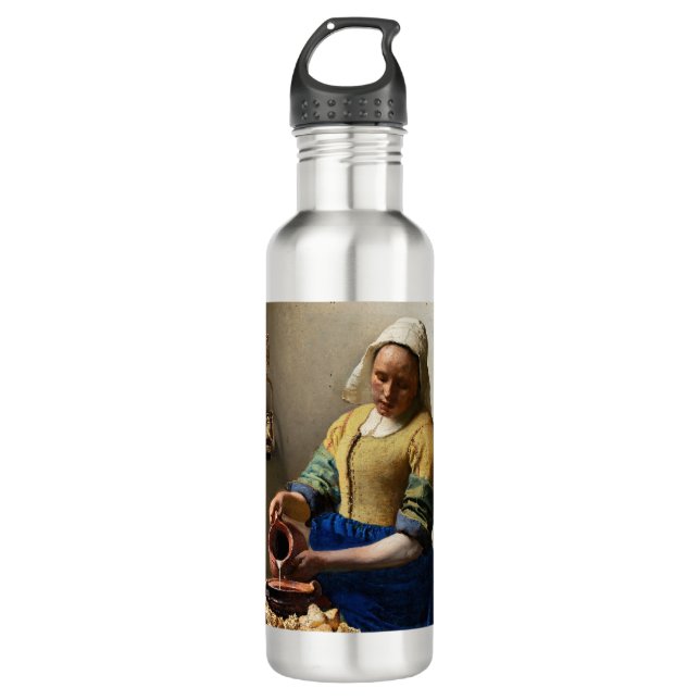 Johannes Vermeer - The Milkmaid Stainless Steel Water Bottle (Front)