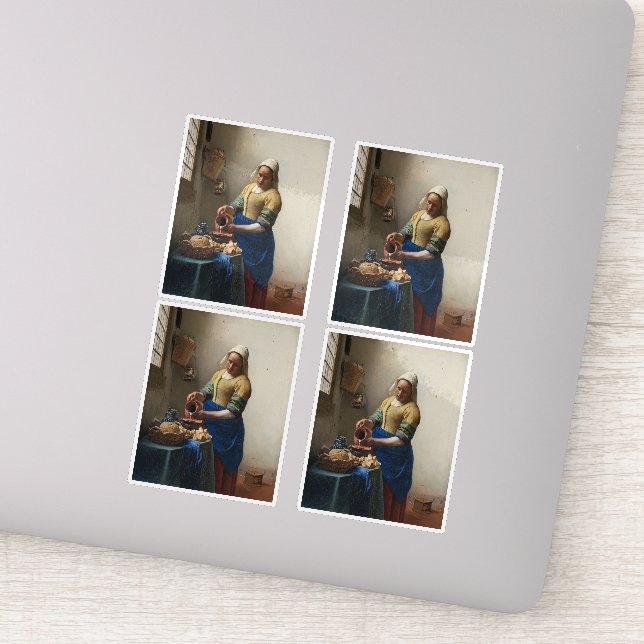 Johannes Vermeer, The Milkmaid Sticker (Detail)