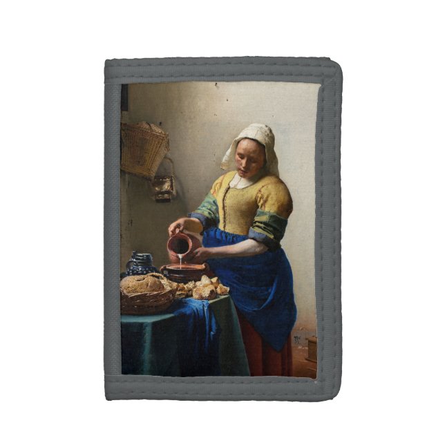 Johannes Vermeer - The Milkmaid Trifold Wallet (Front Vertical)