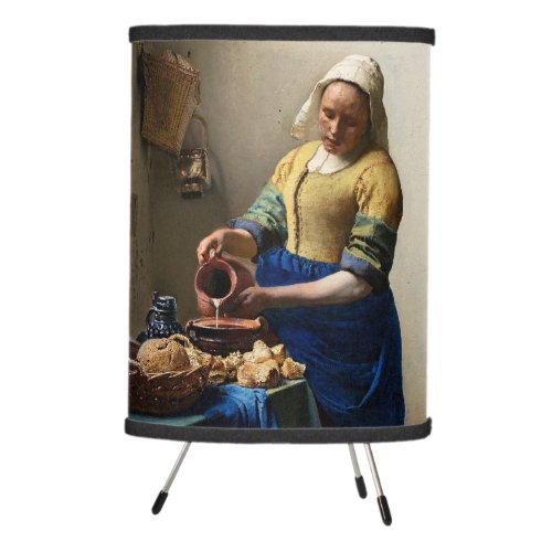 Johannes Vermeer _ The Milkmaid Tripod Lamp