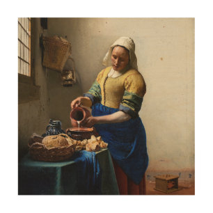 Johannes Vermeer - The Milkmaid Wood Wall Art