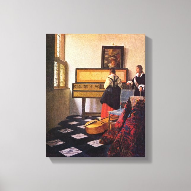 Johannes Vermeer - The music lesson Canvas Print (Front)