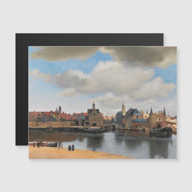 Johannes Vermeer, van Deft, View of Delft Magnetic Invitation (Front/Back)