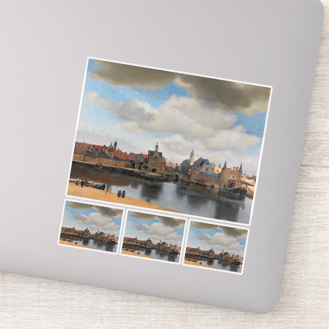 Johannes Vermeer, van Deft, View of Delft Sticker (Detail)