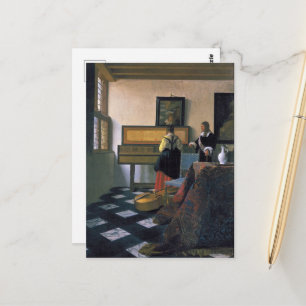 Johannes Vermeer, van Delft, The Music Lesson Postcard