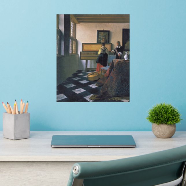 Johannes Vermeer, van Delft, The Music Lesson Wall Decal (Home Office 2)
