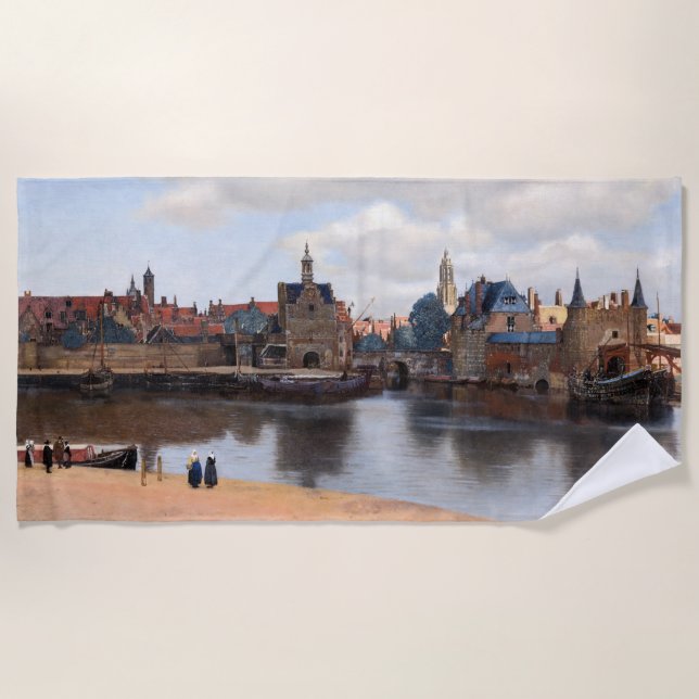 Johannes Vermeer - View of Delft Beach Towel (Front)