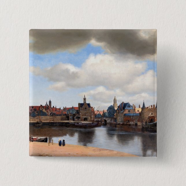 Johannes Vermeer - View of Delft Button (Front)