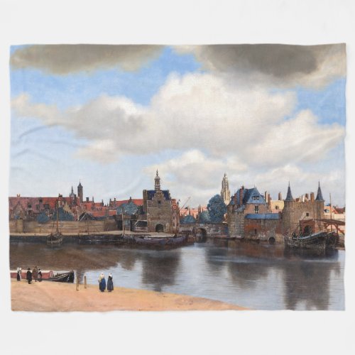 Johannes Vermeer _ View of Delft Fleece Blanket