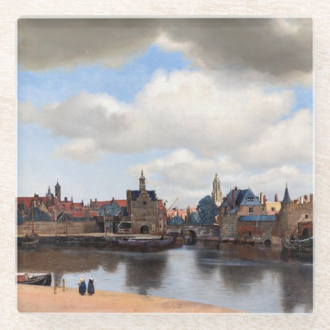 Johannes Vermeer - View of Delft Glass Coaster (Front)