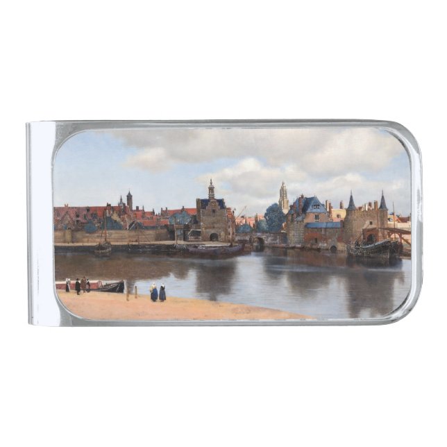Johannes Vermeer - View of Delft Silver Finish Money Clip (Front)