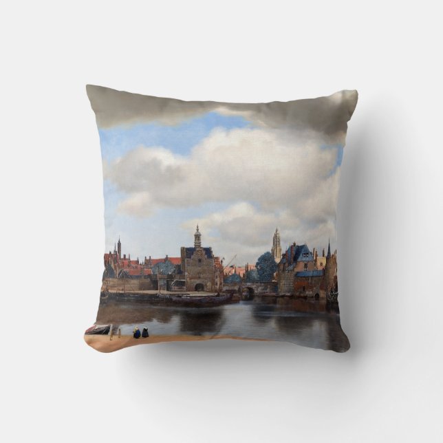 Johannes Vermeer - View of Delft Throw Pillow (Front)