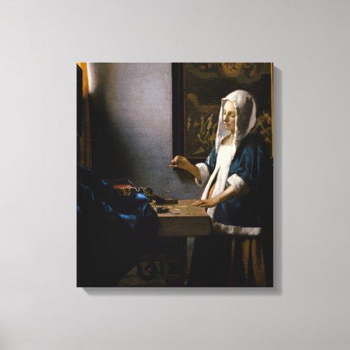 Johannes Vermeer _ Woman Holding a Balance Canvas Print