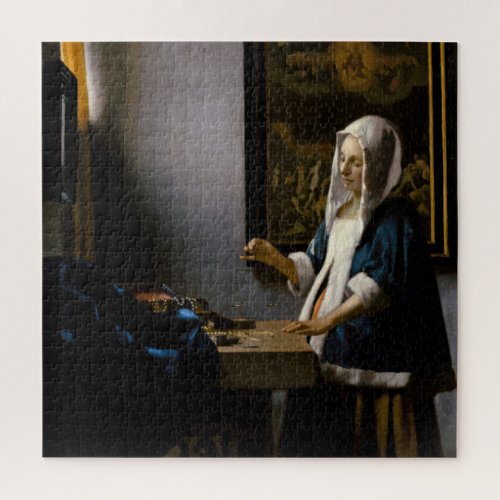 Johannes Vermeer _ Woman Holding a Balance Jigsaw Puzzle