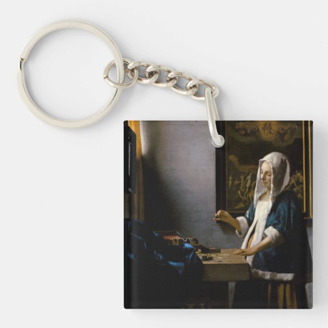 Johannes Vermeer - Woman Holding a Balance Keychain (Front)