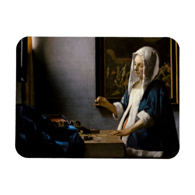 Johannes Vermeer - Woman Holding a Balance Magnet (Horizontal)