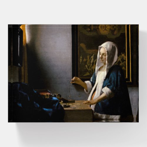 Johannes Vermeer _ Woman Holding a Balance Paperweight