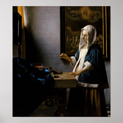 Johannes Vermeer _ Woman Holding a Balance Poster