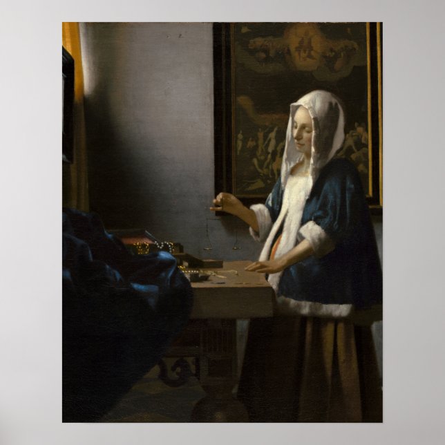 Johannes Vermeer, Woman Holding a Balance Poster (Front)