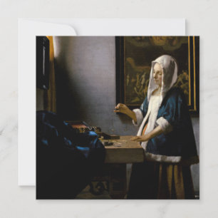 Johannes Vermeer - Woman Holding a Balance Thank You Card