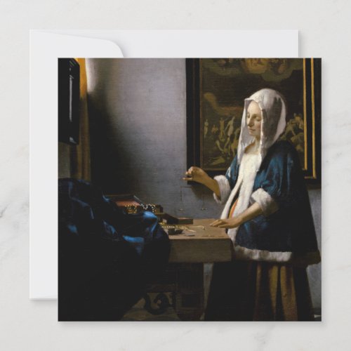 Johannes Vermeer _ Woman Holding a Balance Thank You Card