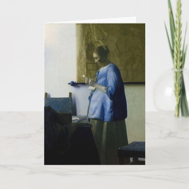 Johannes Vermeer - Woman in Blue Reading a Letter Card (Front)