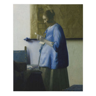 Johannes Vermeer - Woman in Blue Reading a Letter Faux Canvas Print