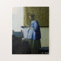 Johannes Vermeer - Woman in Blue Reading a Letter Jigsaw Puzzle
