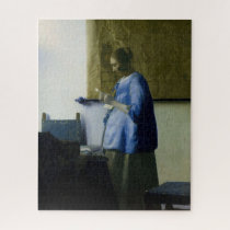Johannes Vermeer - Woman in Blue Reading a Letter Jigsaw Puzzle