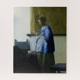 Johannes Vermeer - Woman in Blue Reading a Letter Jigsaw Puzzle