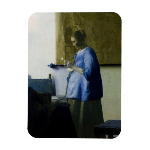 Johannes Vermeer _ Woman in Blue Reading a Letter Magnet