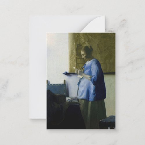Johannes Vermeer _ Woman in Blue Reading a Letter Note Card