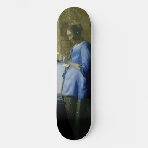 Johannes Vermeer _ Woman in Blue Reading a Letter Skateboard