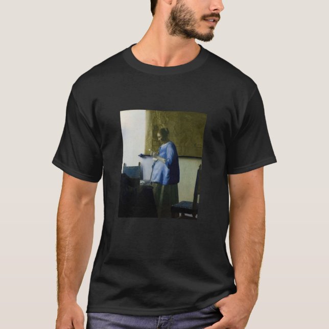 Johannes Vermeer - Woman in Blue Reading a Letter T-Shirt (Front)