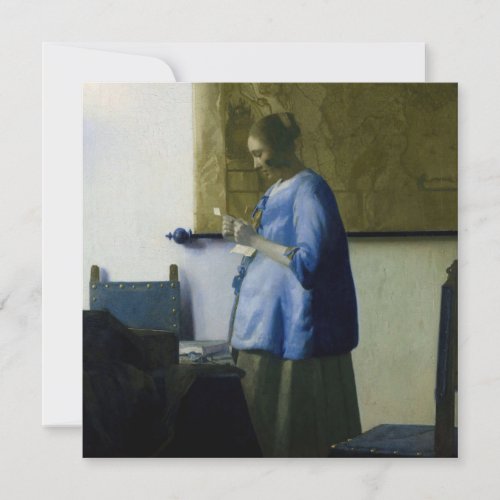 Johannes Vermeer _ Woman in Blue Reading a Letter Thank You Card