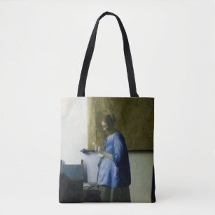 Johannes Vermeer - Woman in Blue Reading a Letter Tote Bag