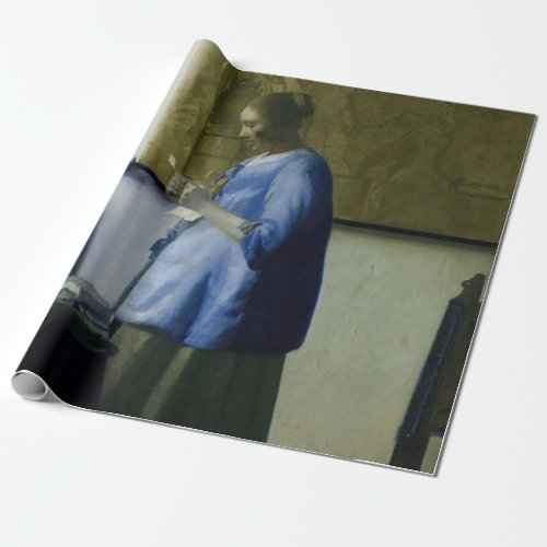 Johannes Vermeer _ Woman in Blue Reading a Letter Wrapping Paper
