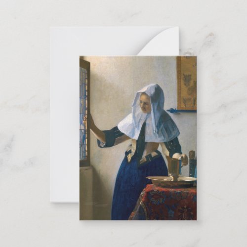Johannes Vermeer _ Woman with a Water Pitcher Note Card